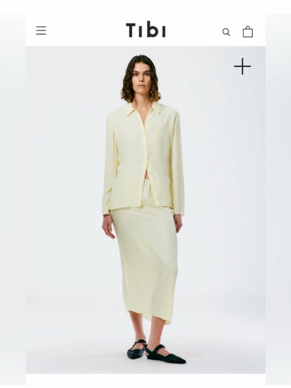 Tibi Feather Weight Eco Crepe Slim Shirt